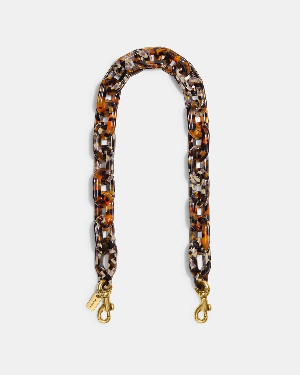 Coach Short Chain Strap With Recycled Resin CA836 Brass / Multi Color | eBay US