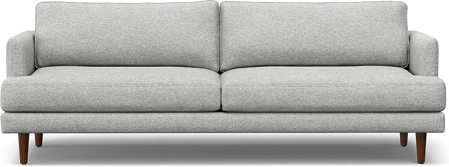 SIMPLIHOME Livingston Mid-Century Modern 90 Inch Wide Sofa in Mist Grey Woven-Blend Fabric, For t... | Amazon (US)