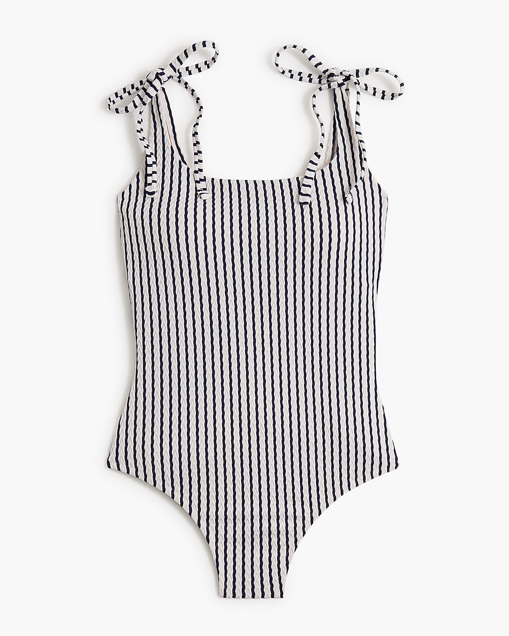 Striped tie-shoulder one-piece swimsuit | J.Crew Factory