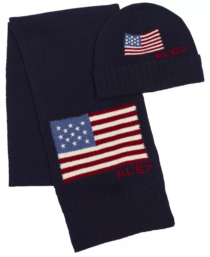 Polo Ralph Lauren Men's American Flag Scarf & Hat Gift Set & Reviews - Hats, Gloves & Scarves - M... | Macys (US)
