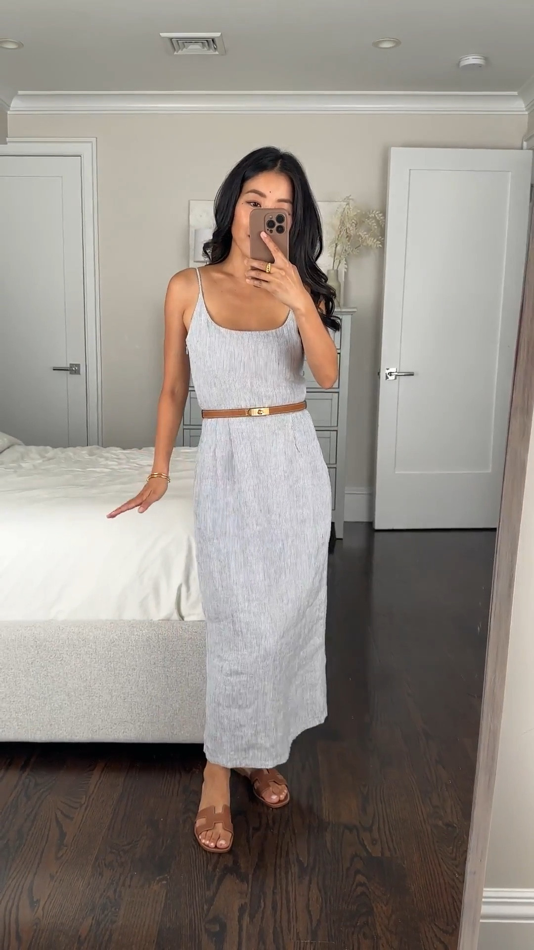 A popular classic back from last year. easy dress that has been great for travels too. I have both solid navy and stripes!

• 100% European Linen Scoop Neck Midi Dress in blue pinstripe xs - elegant 100% linen dress that is a longer midi/maxi length on me and is petite friendly in proportions

Straps are adjustable with slightly smocked back, and cotton lining. I use Nippies or go no bra on this one because it’s double layered!



@onequince #quincepartner

petite friendly dresses, spring / summer outfits , travel dresses, vacation outfits 

#LTKFindsUnder100 #LTKPetite #LTKTravel