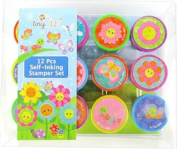 TINYMILLS 12 Pcs Spring Flowers Butterfly Stamp Kit for Kids Self Inking Stamps Gift Easter Baske... | Amazon (US)