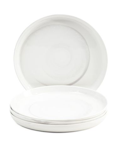 Set Of 4 Marble Look Porcelain Dinner Plates | TJ Maxx