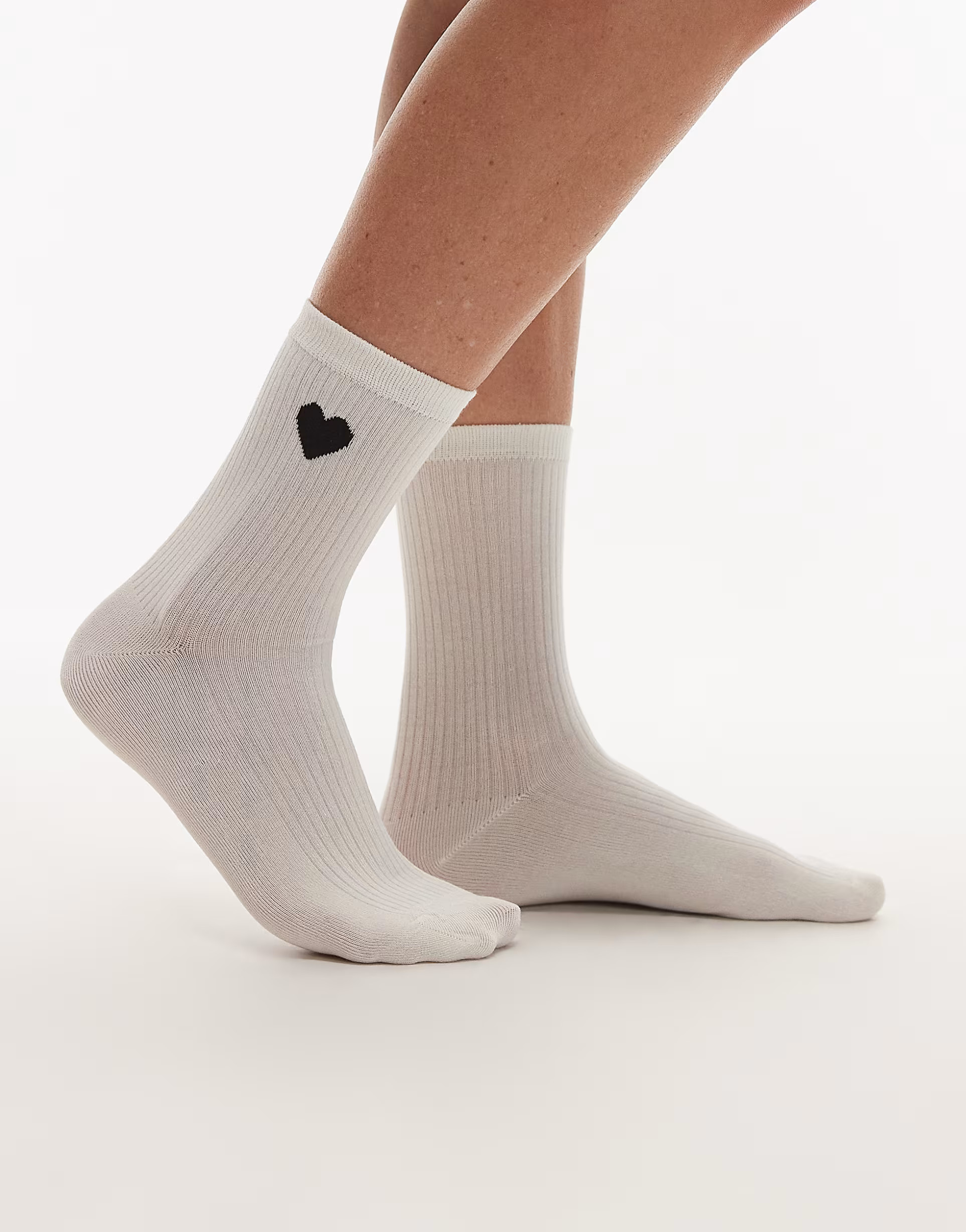& Other Stories black embroidered heart socks in white | ASOS (Global)