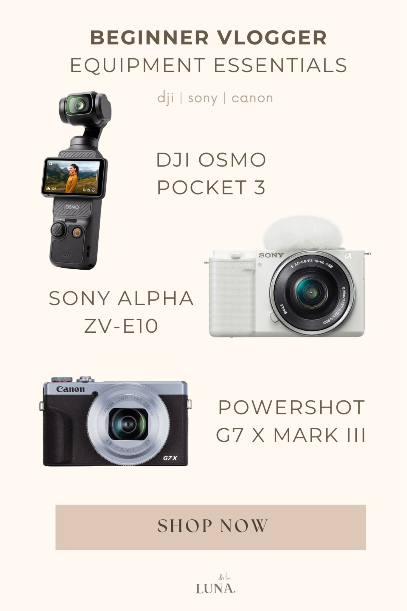 Looking for the perfect camera for vlogging or content creating? There are so many tools, digital equipment, devices, and cameras available, but these have been my top favorites. I’ve been collecting cameras for so many years and after lots of tests, these cameras have seemed to work the best for me in quality and versatility. They are lightweight and perfect for all the aspiring vloggers and creators. With these 3 I have been able to elevate my content quality. Shop the link below and find the best camera equipment!

#LTKVideo #LTKhome #LTKsalealert