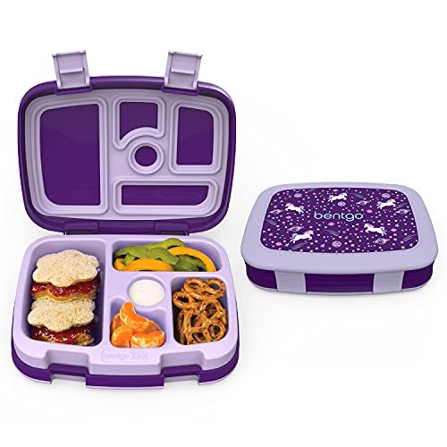 Bentgo Kids Prints (Unicorn) - Leak-Proof, 5-Compartment Bento-Style Kids Lunch Box - Ideal Porti... | Amazon (US)