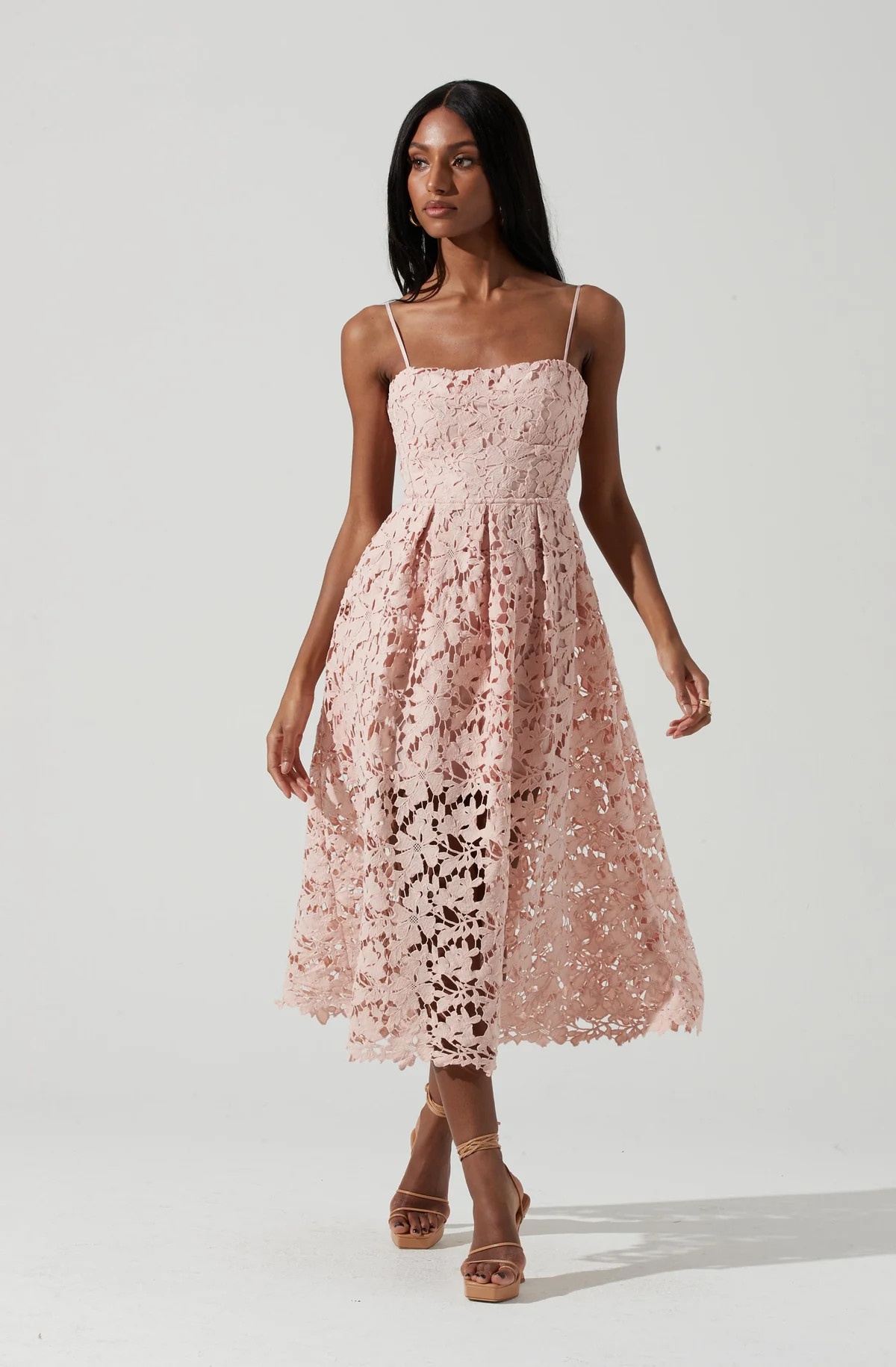 Joyce Corset Back Lace Midi Dress | ASTR The Label (US)