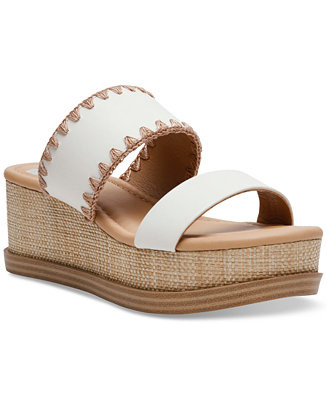 Women's Konstance Double-Band Raffia Wedge Sandals | Macy's