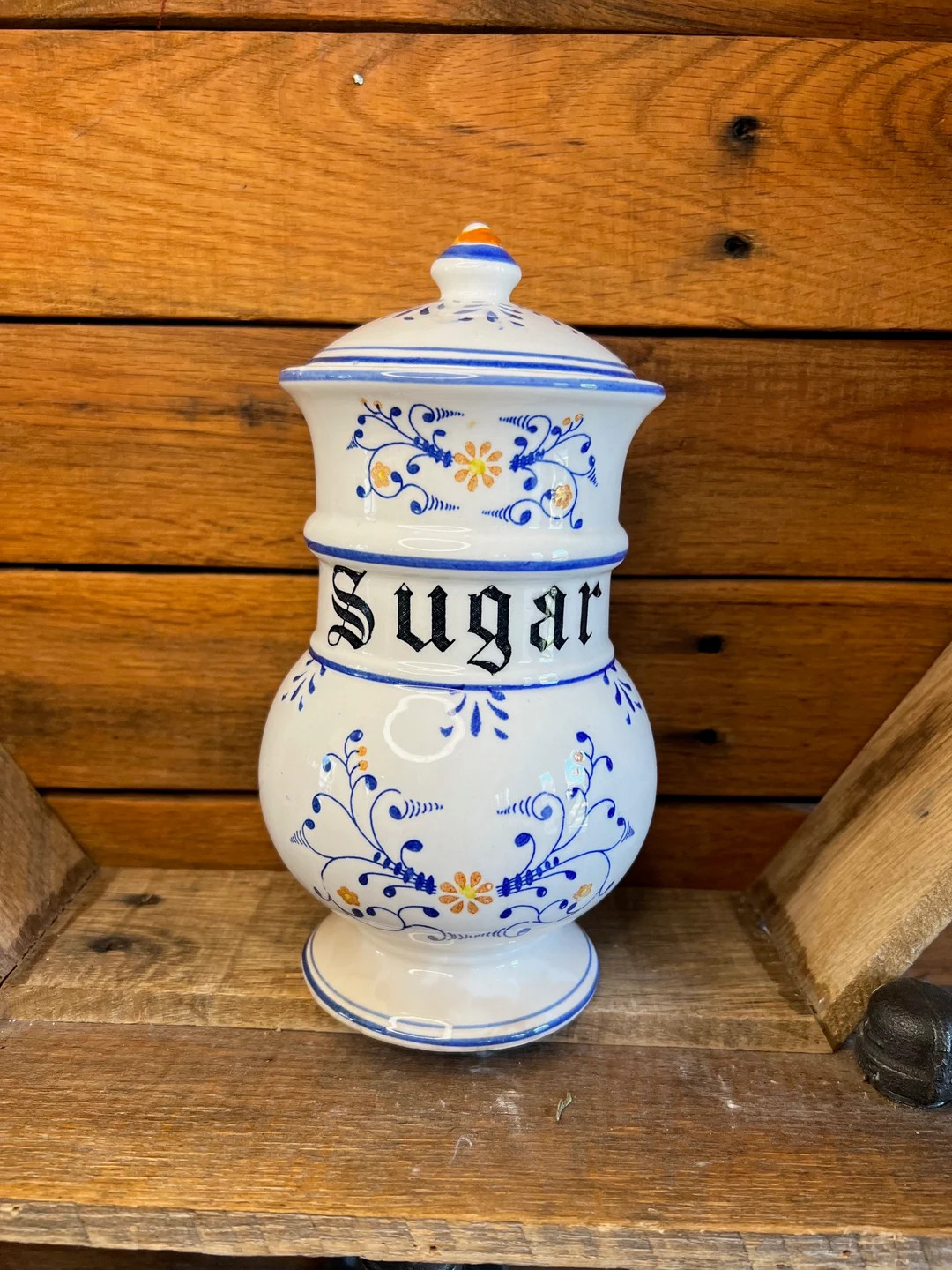 Vintage Royal Sealy Heritage Sugar Canister |   Kitchen Blue & White Porcelain | farmhouse replac... | Etsy (US)
