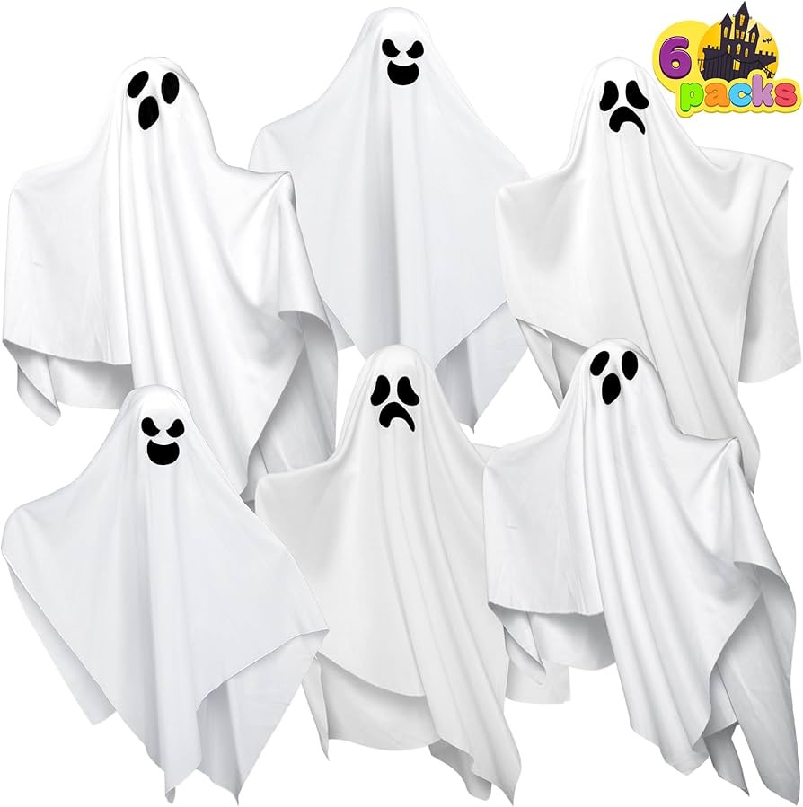 JOYIN 6 Pcs Halloween Decorations Outdoor Hanging Ghost, 19.6” White Flying Ghost for Halloween... | Amazon (US)