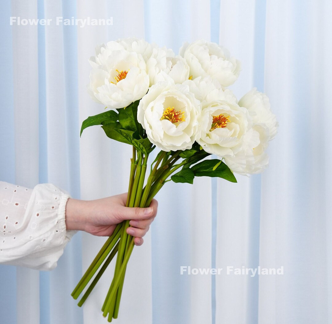 Peony Bouquet Peony Stem High Quality Artificial Flower DIY Floral Wedding/home Decor Gifts White... | Etsy (US)