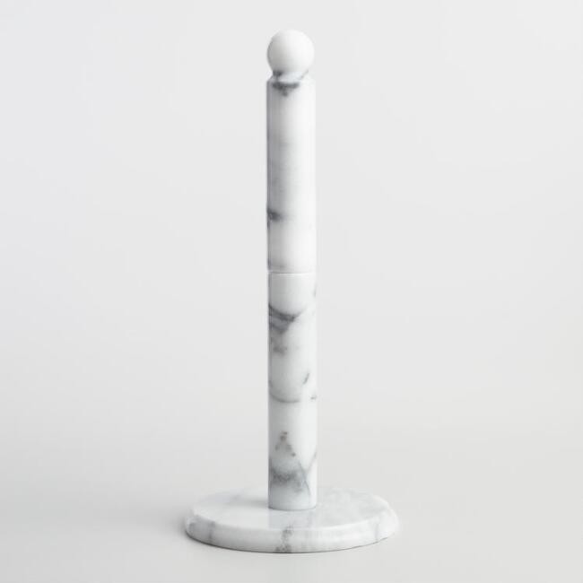 White Marble Paper Towel Holder | World Market