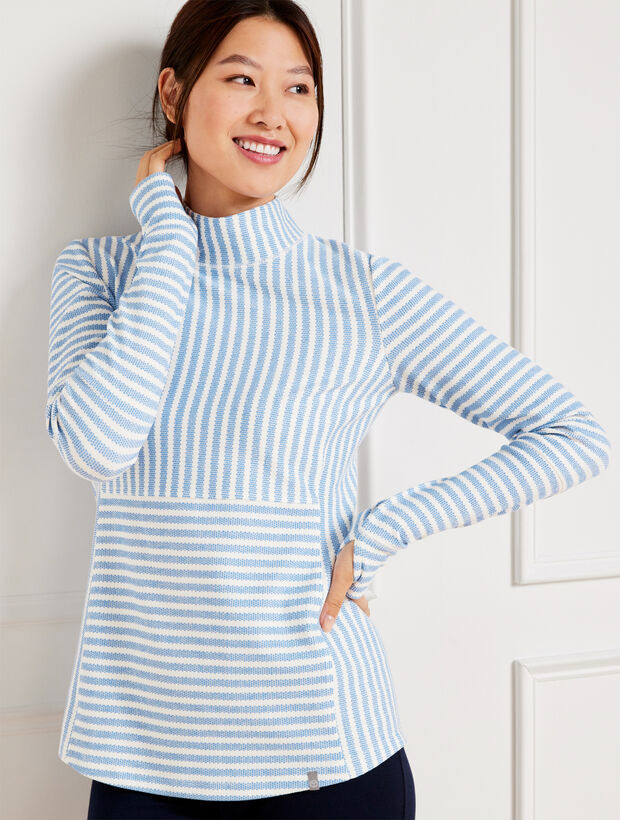 Mockneck Tee - Striped | Talbots