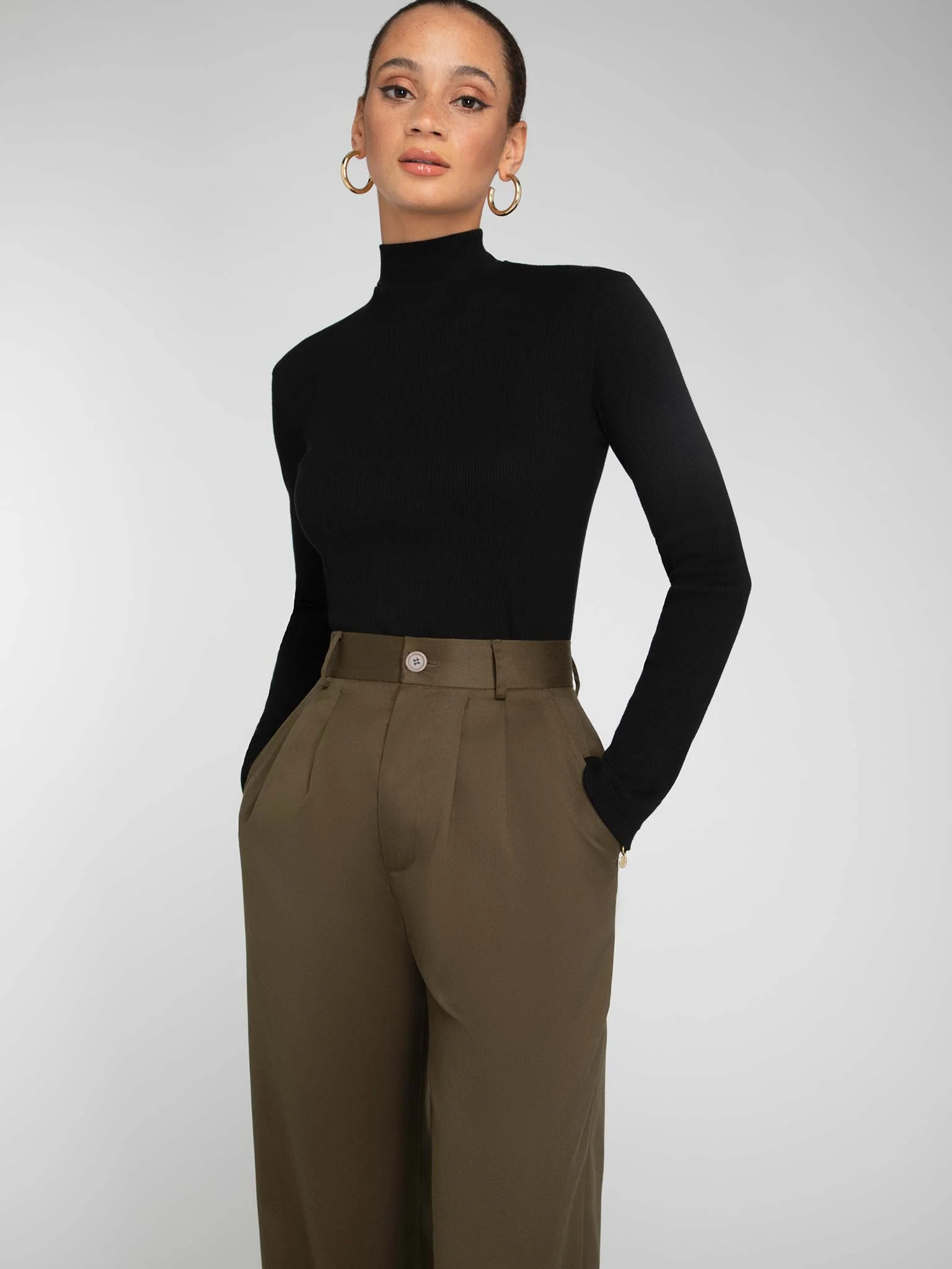 North Mock Neck Top in Black | Tops | Sustainable & Affordable Clothing | Shop Women's Fashion | OMNES UK