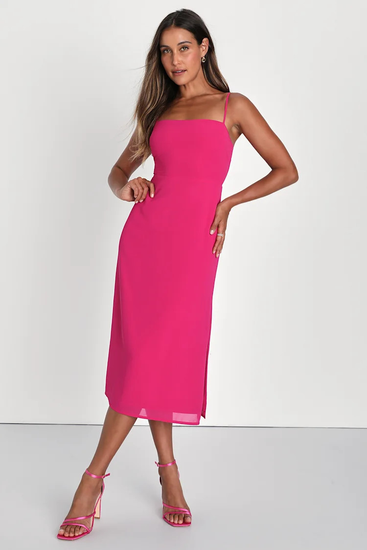 Sweetest Invite Fuchsia Sleeveless Midi Dress | Lulus (US)