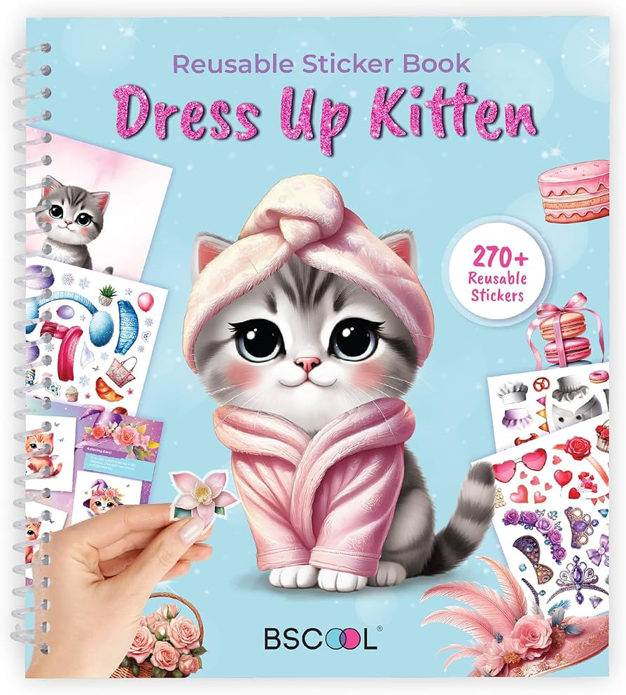 Sticker Dress Up Kitten - Kids Activity Book Learn Fashion Design for Kitten with Guides and 270+... | Amazon (US)
