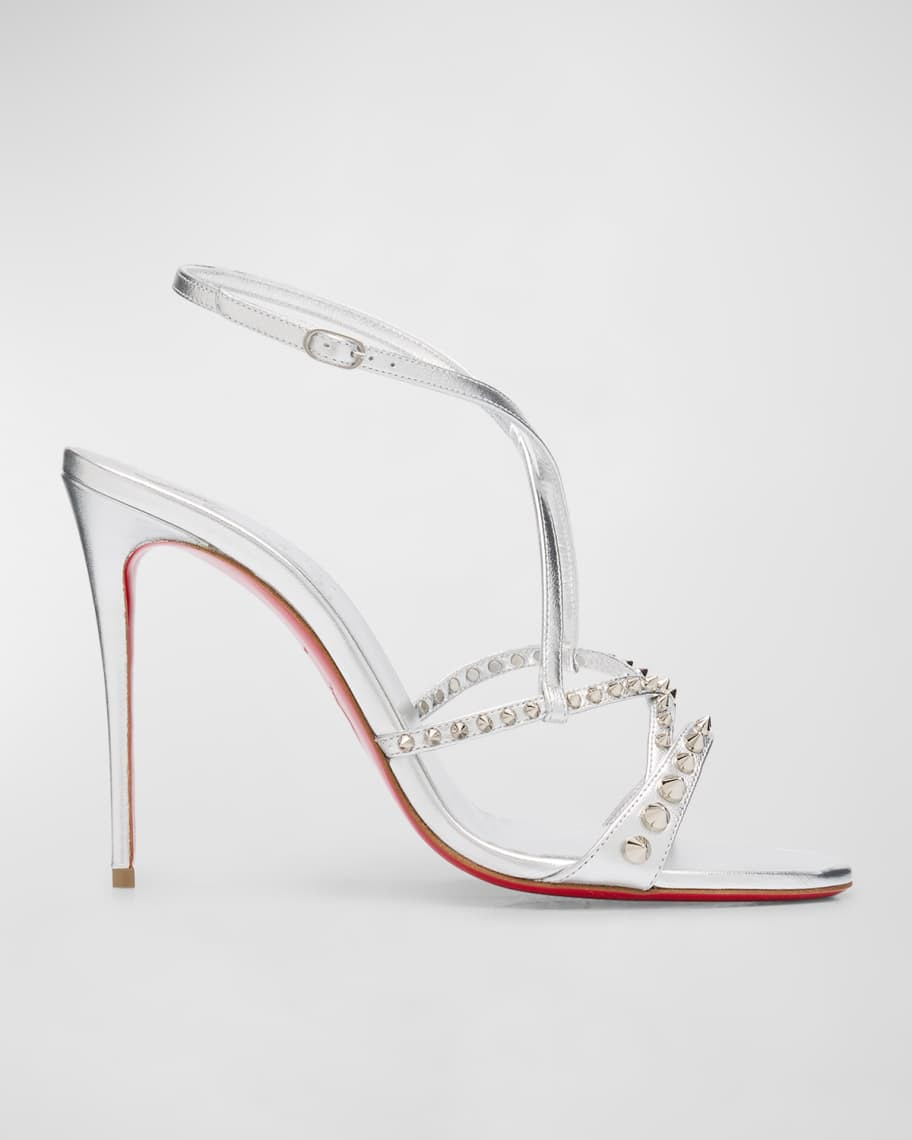 Christian Louboutin Metallic Spikes Red Sole Sandals | Neiman Marcus