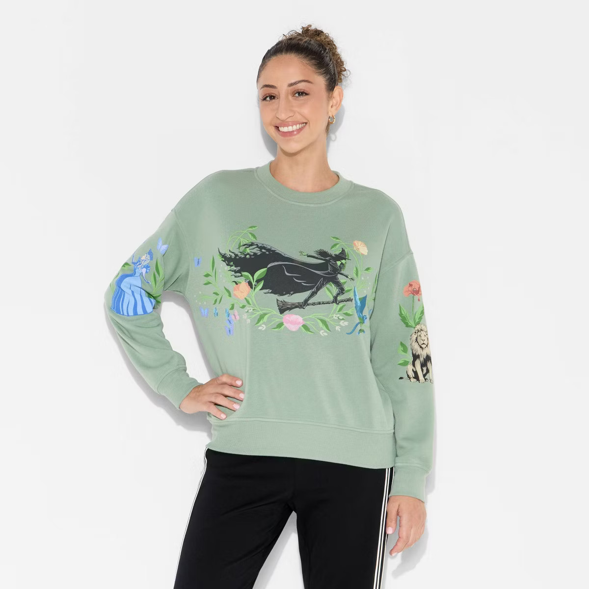 Women's Wicked Fleece Graphic Pullover Sweatshirt - Sage Green 3X | Target