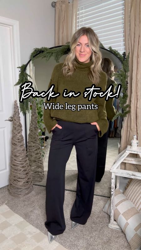 RESTOCKED! 
Wide leg pants - wearing a medium tall, available in more colors and 3 lengths. Can also double as activewear pants 

#LTKmidsize #LTKstyletip