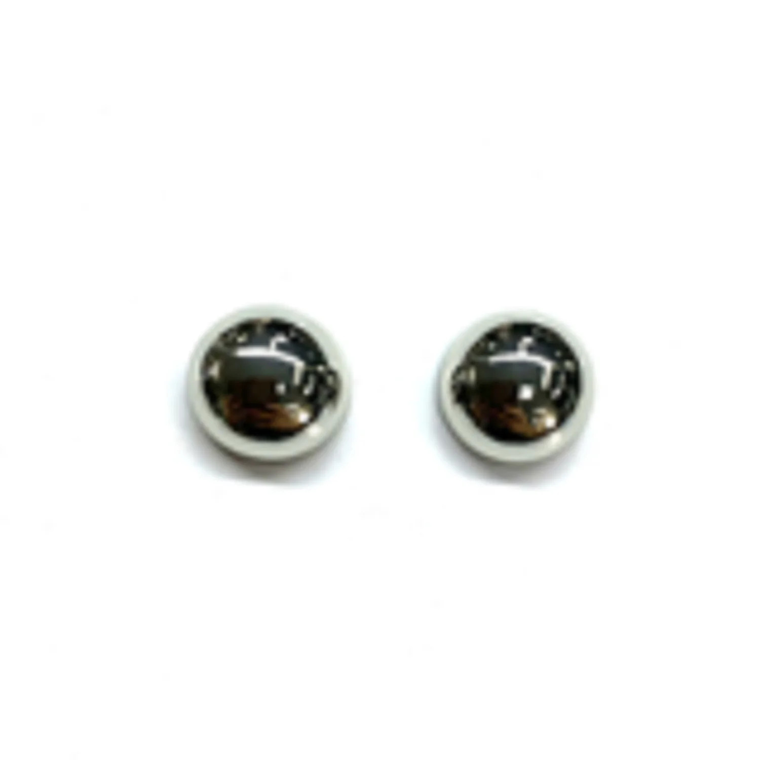 Time and Tru Silvertone Dome Button Stud Earring, 1 Pair | Walmart (US)