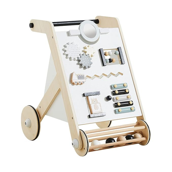 Amazon.com : Beright Wooden Baby Walker with Roller, Push and Pull Learning Activity Walker, Mult... | Amazon (US)