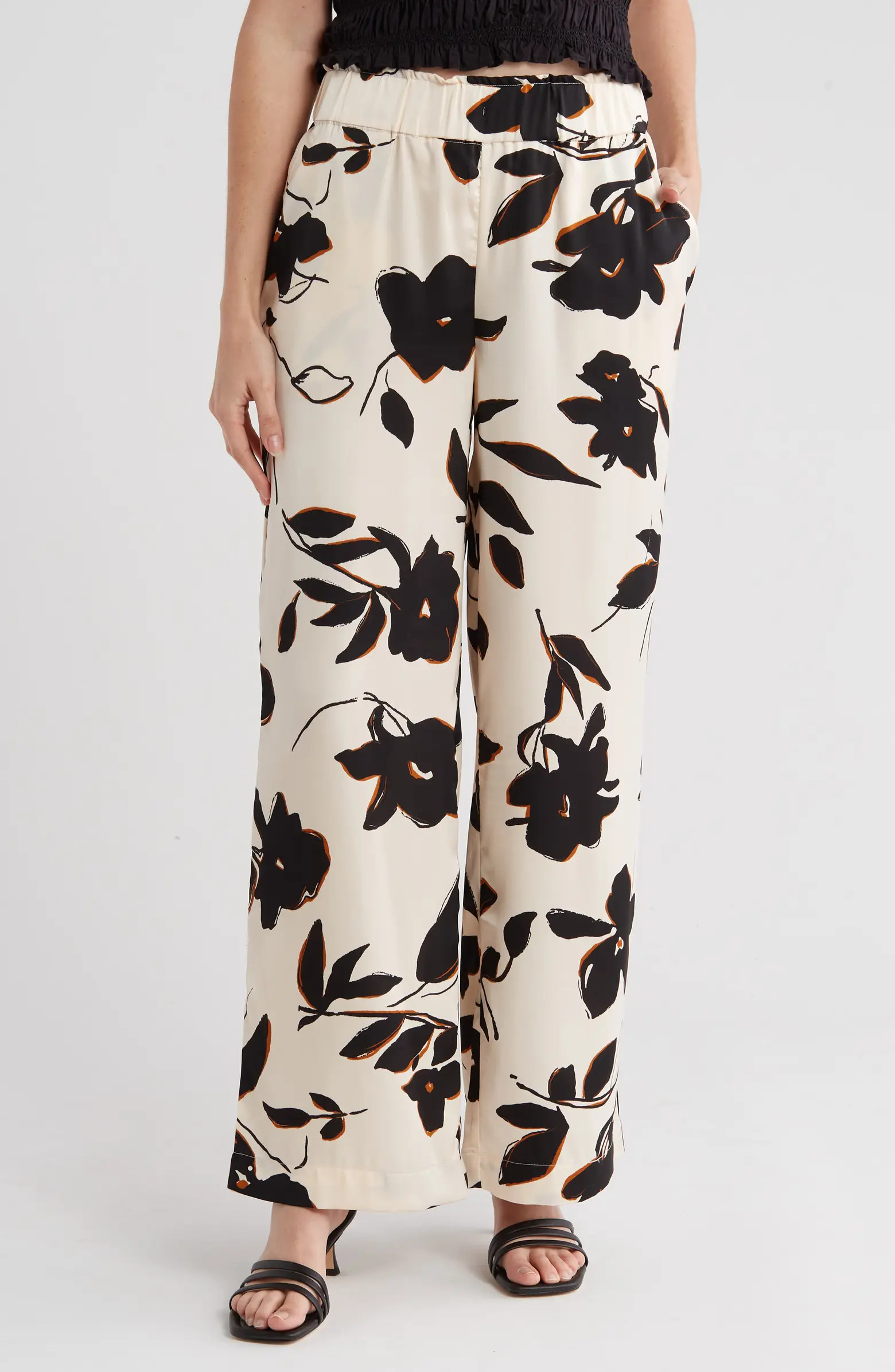 PHILOSOPHY BY RPUBLIC CLOTHING Floral Wide Leg Pull-On Pants | Nordstromrack | Nordstrom Rack
