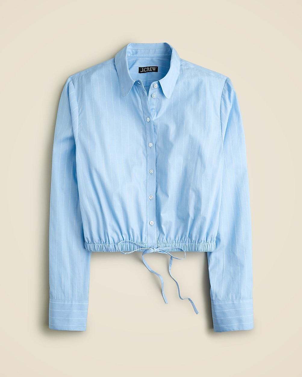 Cropped fitted-waist button-up shirt in stripe | J. Crew US
