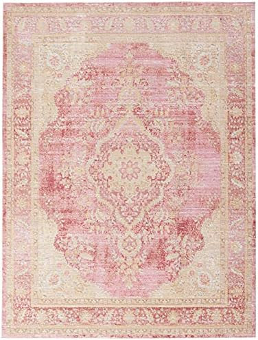 Momeni Rugs Isabella Traditional Medallion Flat Weave Area Rug, 5'3" X 7'3", Pink | Amazon (US)