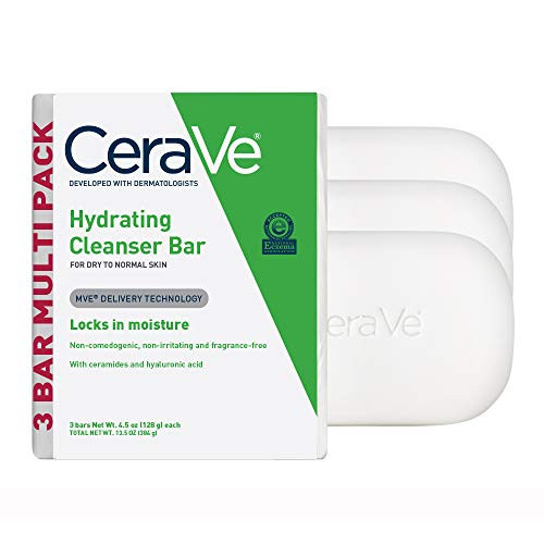 CeraVe Hydrating Cleanser Bar, Soap-Free Body and Facial Cleanser with 5% Moisturizing Cream, Fra... | Amazon (US)