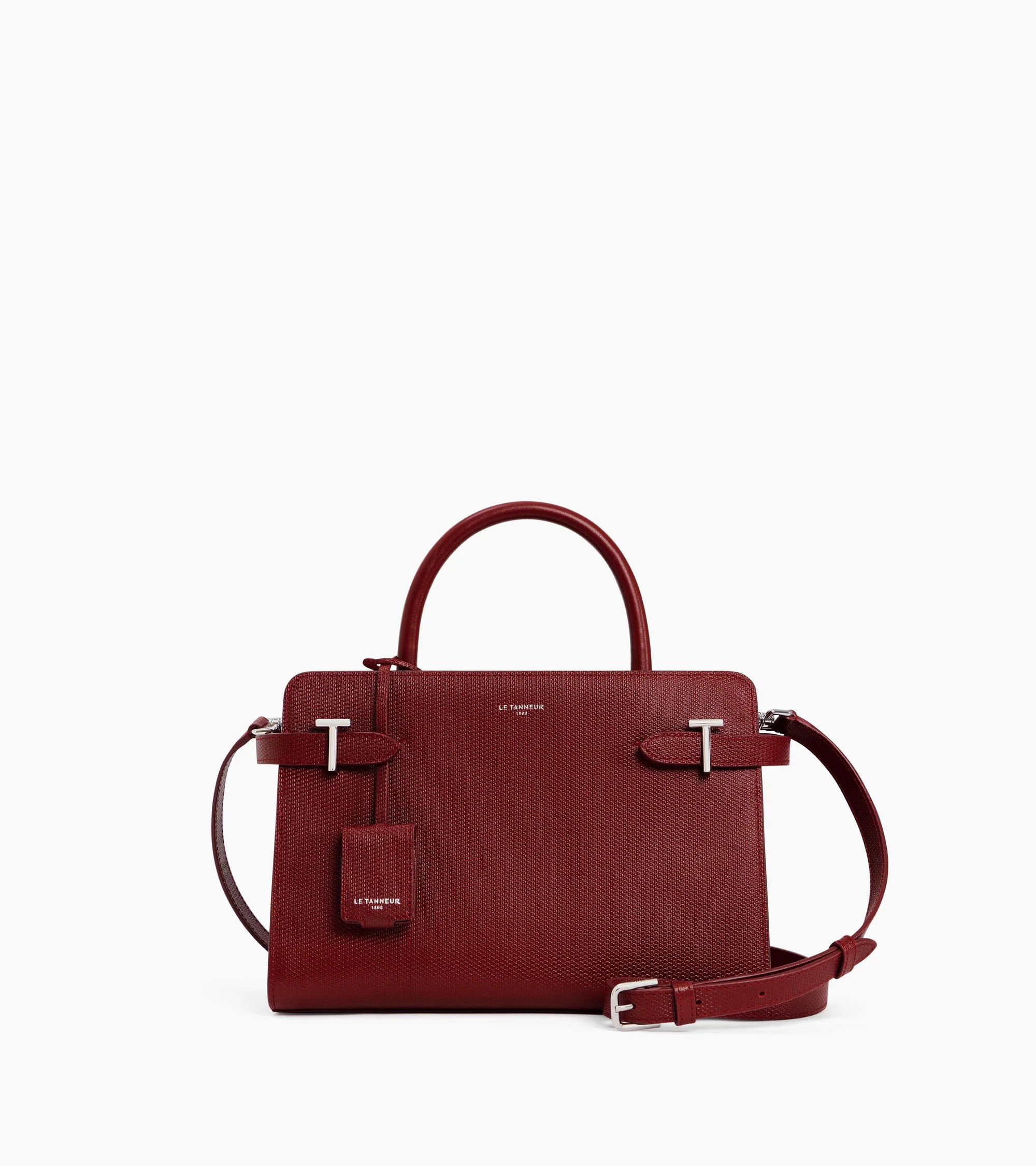 Emilie medium-sized handbag in signature T leather | Le Tanneur