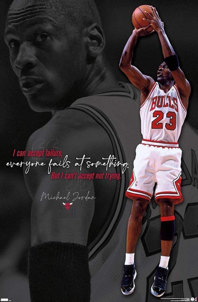 Trends International Michael Jordan - Can't Accept Not Trying Wall Poster, 22.375" x 34", Premium... | Amazon (US)