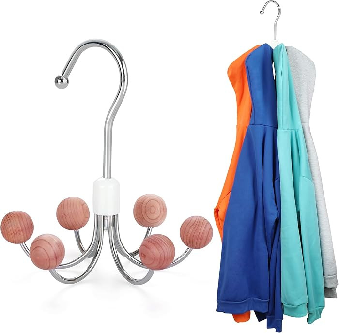 TOPIA HANGER Hoodie Hanger with 6 Cedar Balls, 360°Swivel Purse Hanger, Scarf Hanger, Closet Hoo... | Amazon (US)