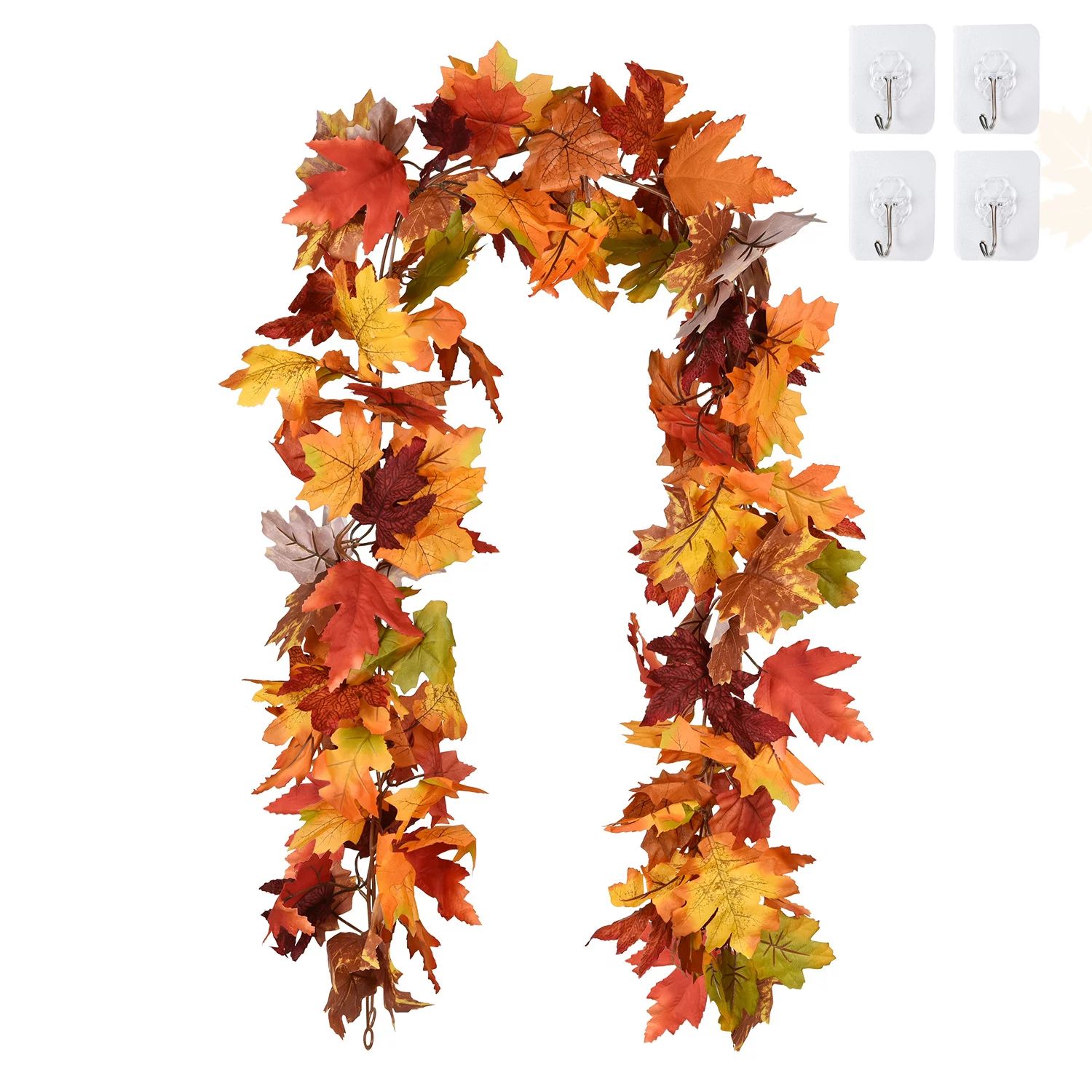 Coolmade 2 Pack Fall Garland Maple Leaf, 5.9ft/Piece 7 Colors Hanging Vine Garland Artificial Aut... | Walmart (US)