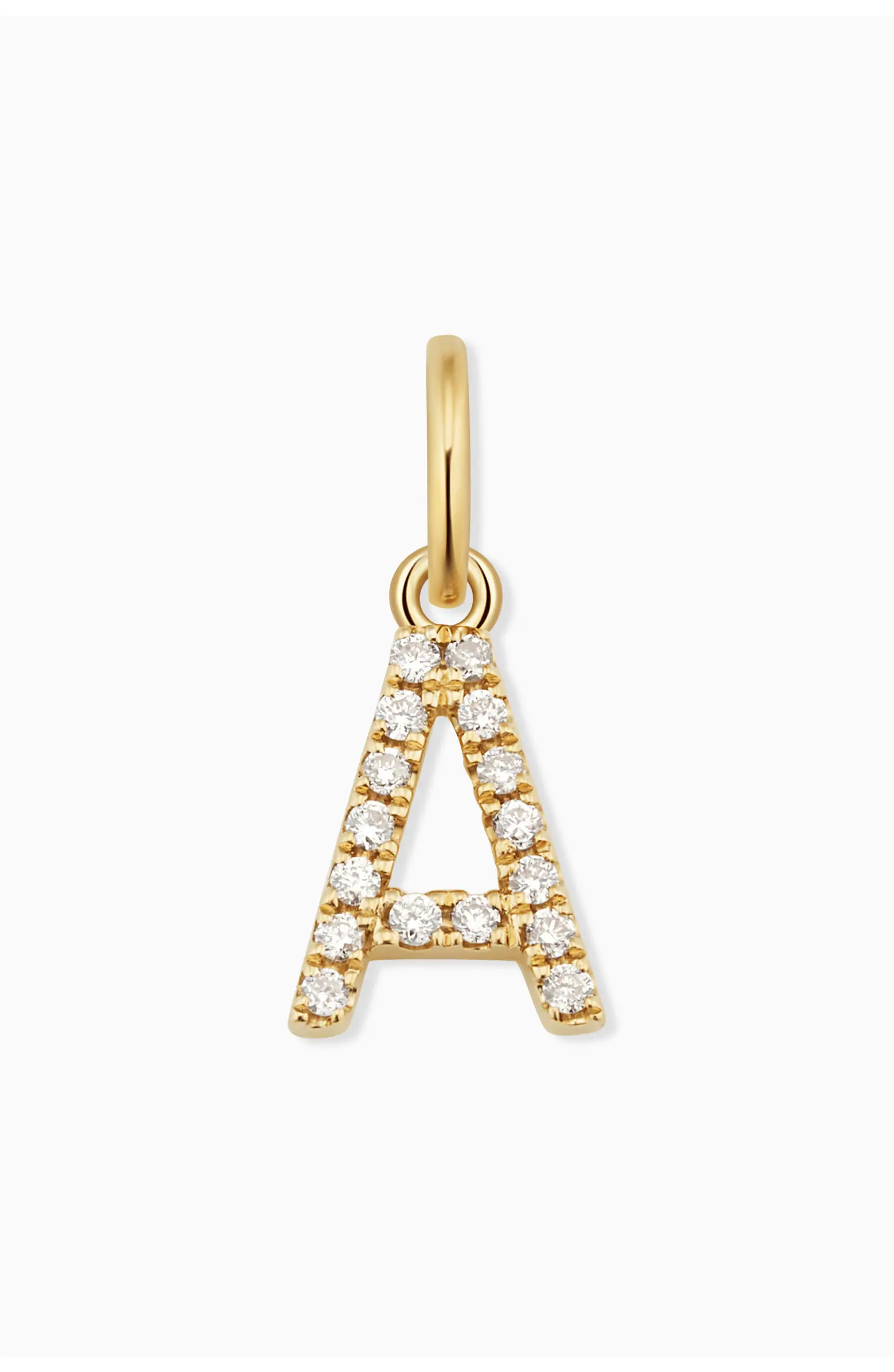 Oradina 14K Gold My Letter Diamond Pendant Charm | Nordstrom | Nordstrom