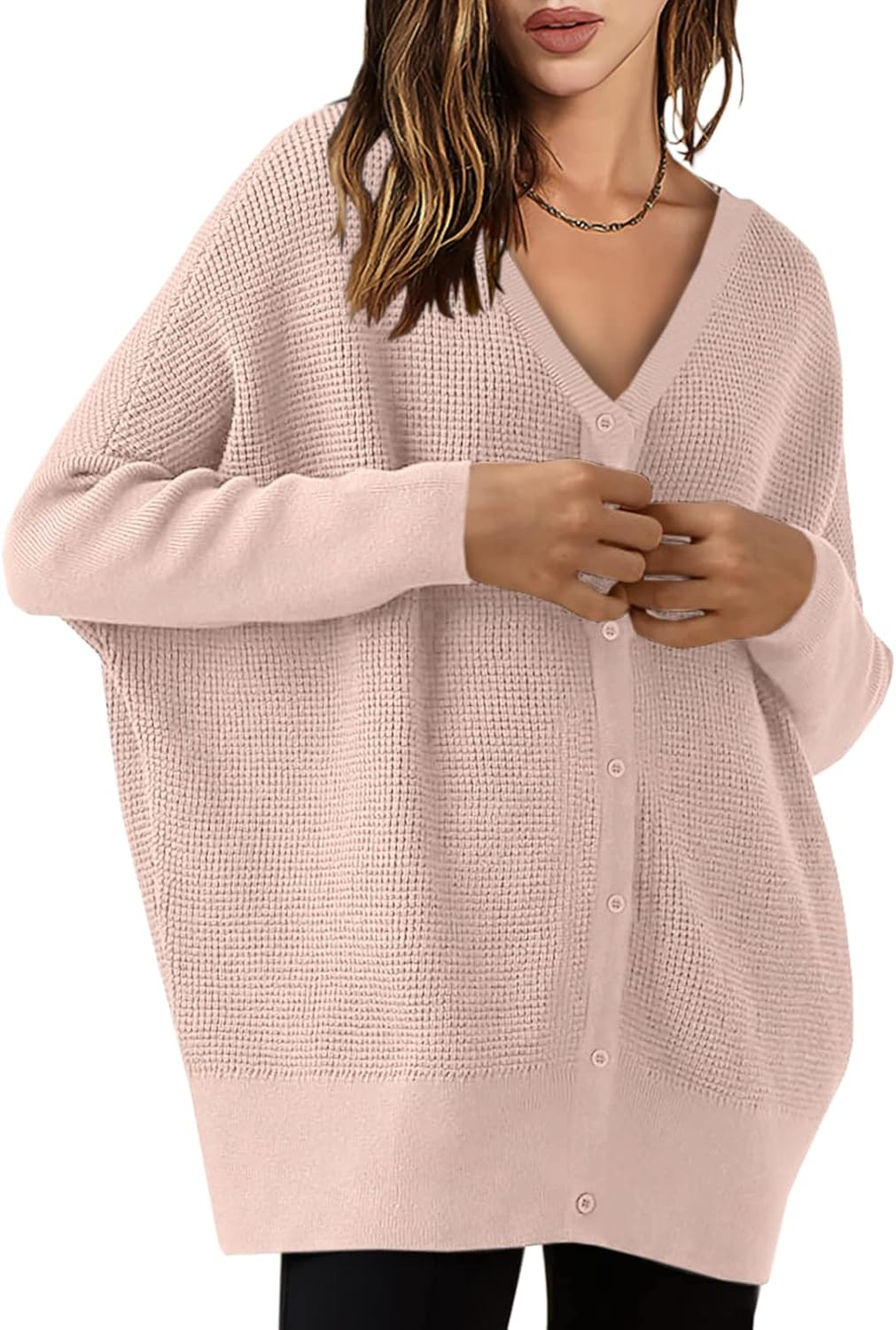 ANRABESS Women’s Cardigan Sweater Button Down V Neck Long Sleeve Oversized Casual Coatidgan | Amazon (US)