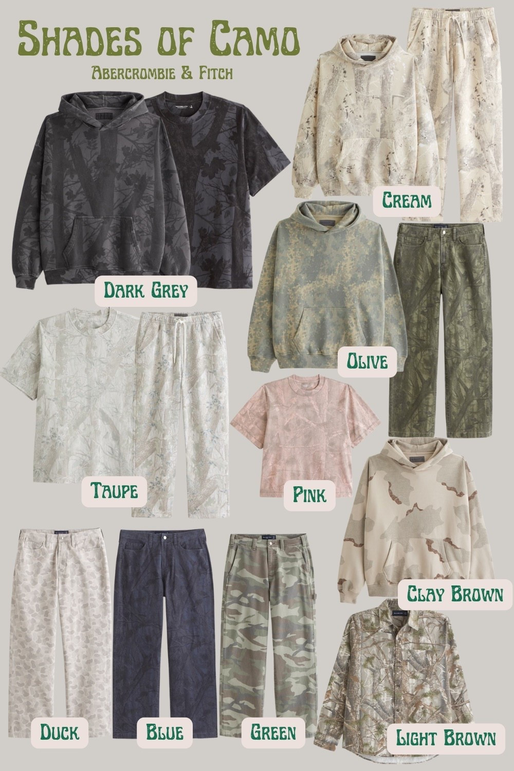 Who knew camo came in so many colors and so many variations. Abercrombie is making some of my favorite prints. Not meant for hunting just comfort. #camo #camouflage #camoshirt #camopants #camooutfit  

#LTKWorkwear #LTKStyleTip #LTKMens