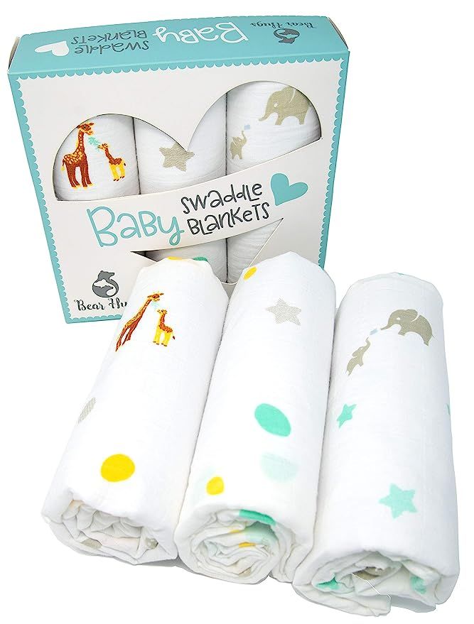 Premium Muslin Swaddle Blankets | 100% Cotton Baby Blanket | Super Soft | Beautiful Gift Box Set ... | Amazon (US)