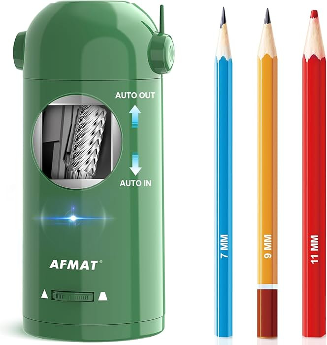 AFMAT Electric Pencil Sharpener for Colored Pencils 7-11.5mm, Fully Automatic Pencil Sharpener, A... | Amazon (US)