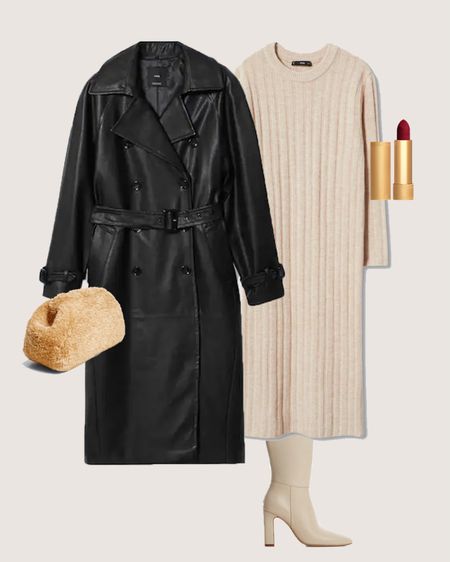 Black leather coat outfit 🔪🖤

Beige and black outfit, winter outfit, beige and black winter outfit, Sherpa beige bag, Sherpa clutch, beige long dress, knit beige dress, maxi beige dress, ribbed beige dress, beige boots, cream boots, red lipstick outfit, winter 2022 outfit

#LTKstyletip #LTKSeasonal #LTKworkwear