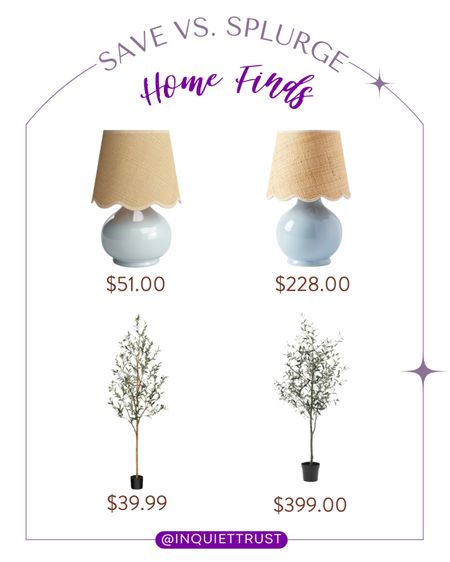 Save vs. Splurge! Check out this affordable lamp and faux olive plant that is a perfect addition to your home refresh!
#lookforless #affordabledecor #interiordesign #springfavorites

#LTKhome #LTKSeasonal #LTKstyletip