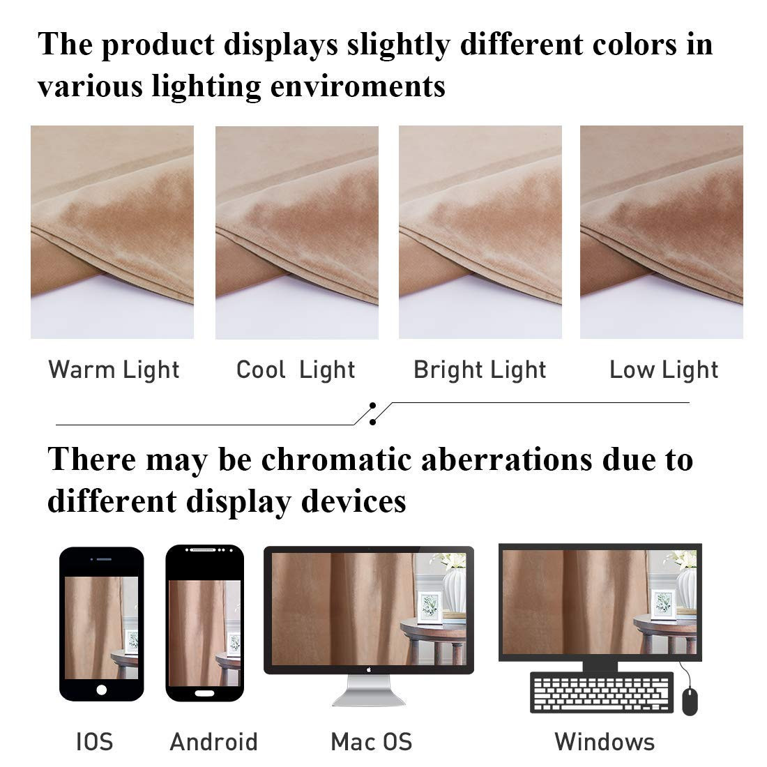 StangH 102 inches Long Velvet Curtains Light Blocking for Bedroom, Beige Blush Soft Curtains Priv... | Amazon (US)