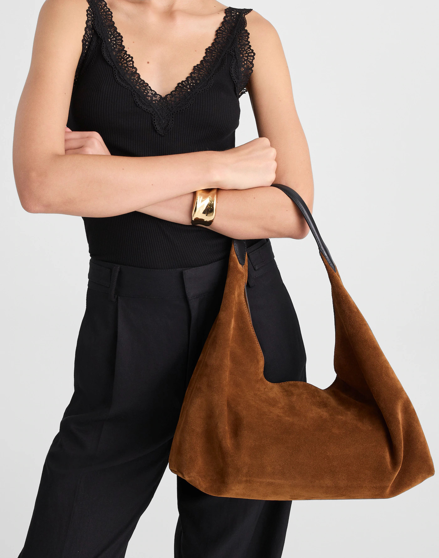 The Mylie Shoulder Bag in Italian Suede | Madewell