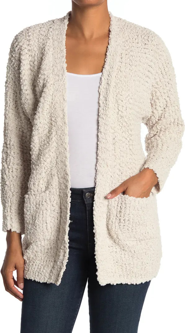 Open Front Patch Pocket Popcorn Cardigan | Nordstrom Rack