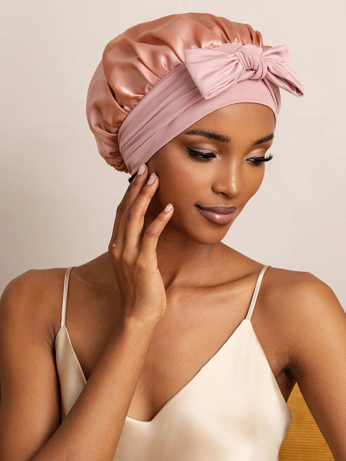 Pure Silk Bowknot Tie Bonnet | SilkSilky