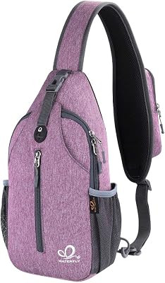 WATERFLY Crossbody Sling Backpack Sling Bag Travel Hiking Chest Bag Daypack (Purple) | Amazon (US)