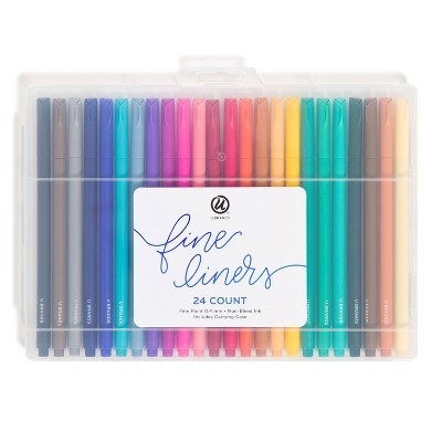 U Brands 24ct Felt Tip Pens Fine Liner Assorted Colors: Multicolored Fineliner Art & Stationery Set | Target