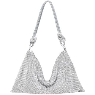 Rhinestone Hobo Bag for Women Chic Evening Handbag Shiny Purse for Travel Vacation 2022 | Amazon (US)