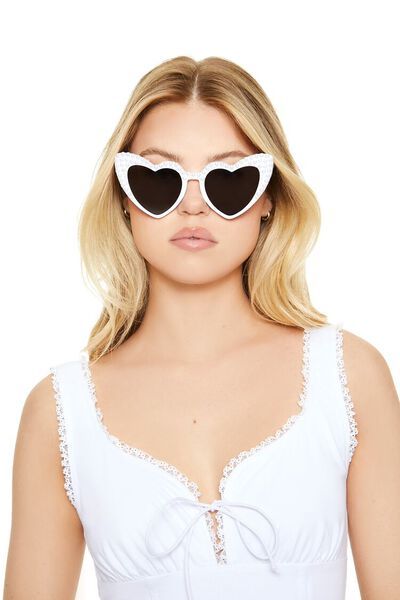 Faux Pearl Heart Sunglasses | Forever 21