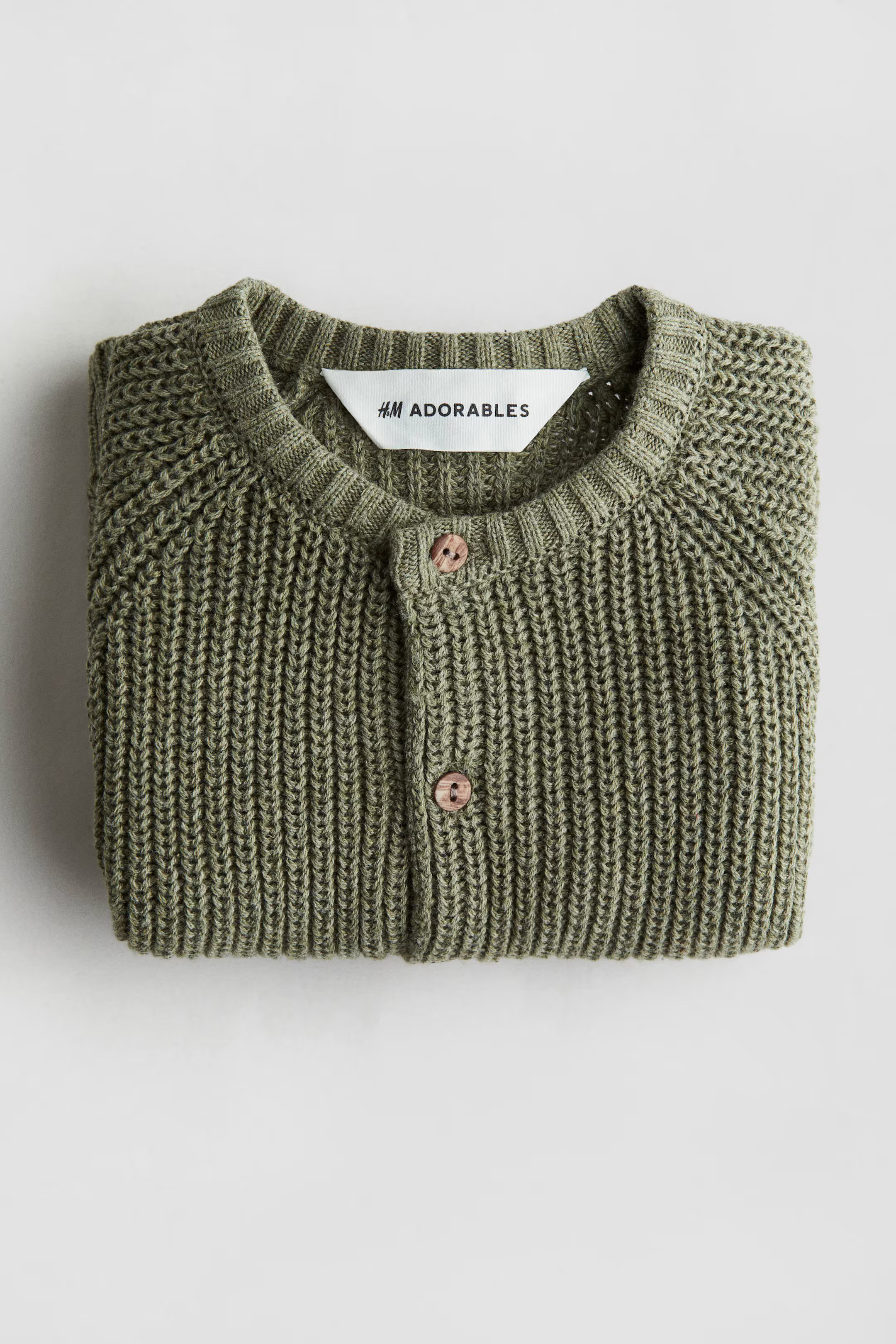 Khaki green Patent-Knit Cotton Cardigan for kids | H&M CA | H&M (US + CA)