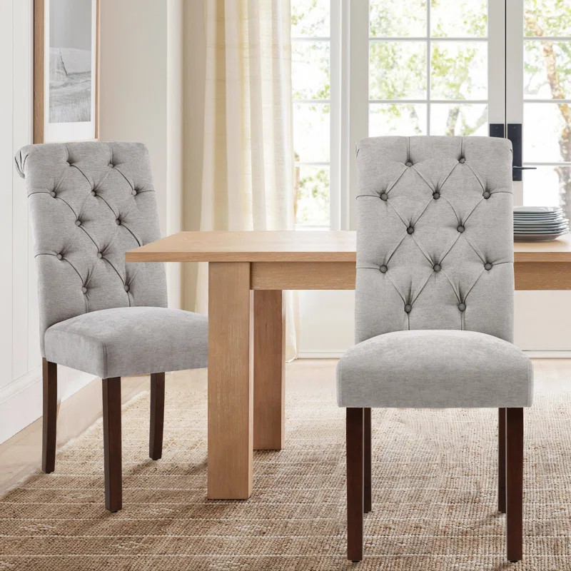Bookout Tufted Upholstered Wooden Dining Chairs | Wayfair North America